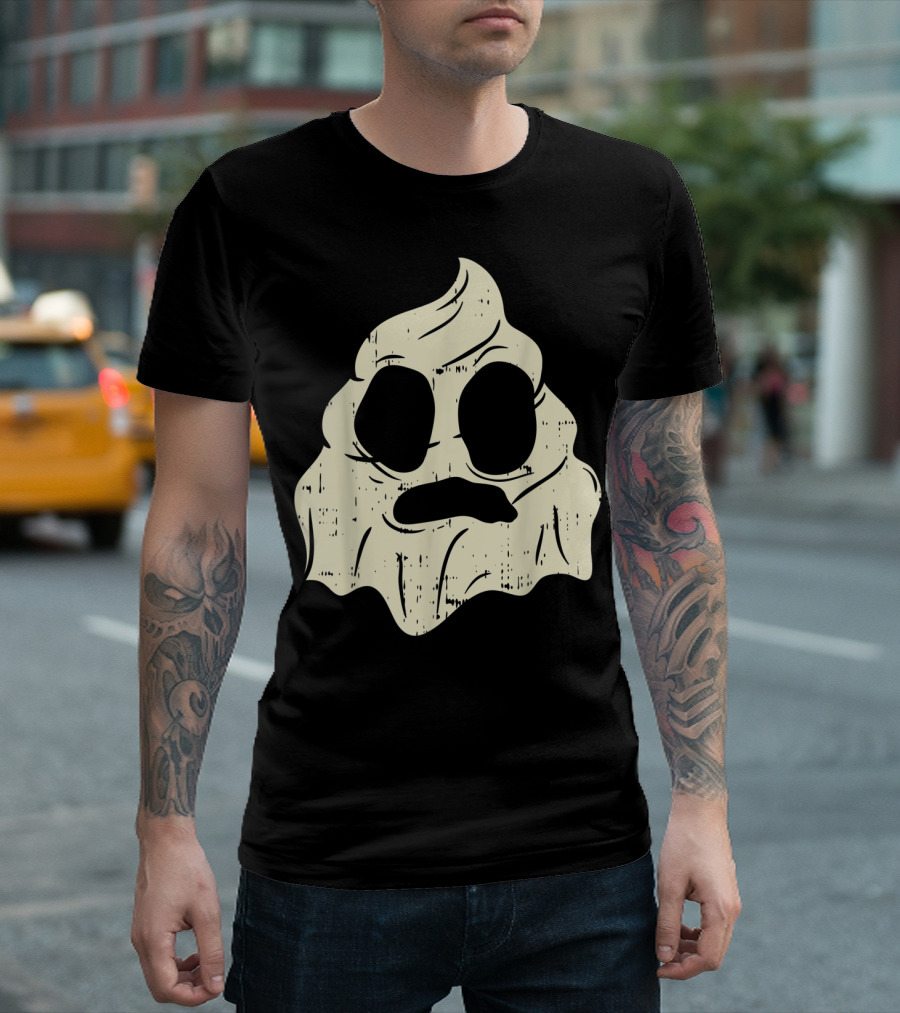 Poo Emojis Ghost Costume Halloween Emoticon T-Shirt
