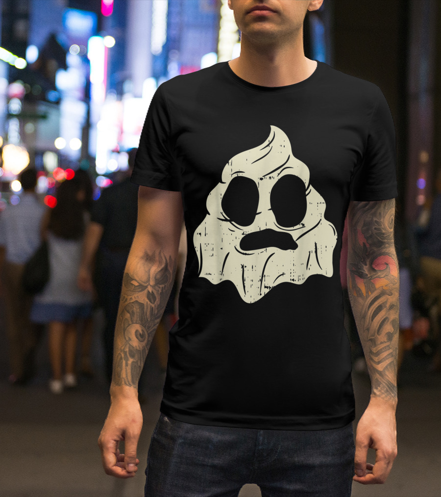 Poo Emojis Ghost Costume Halloween Emoticon T-Shirt