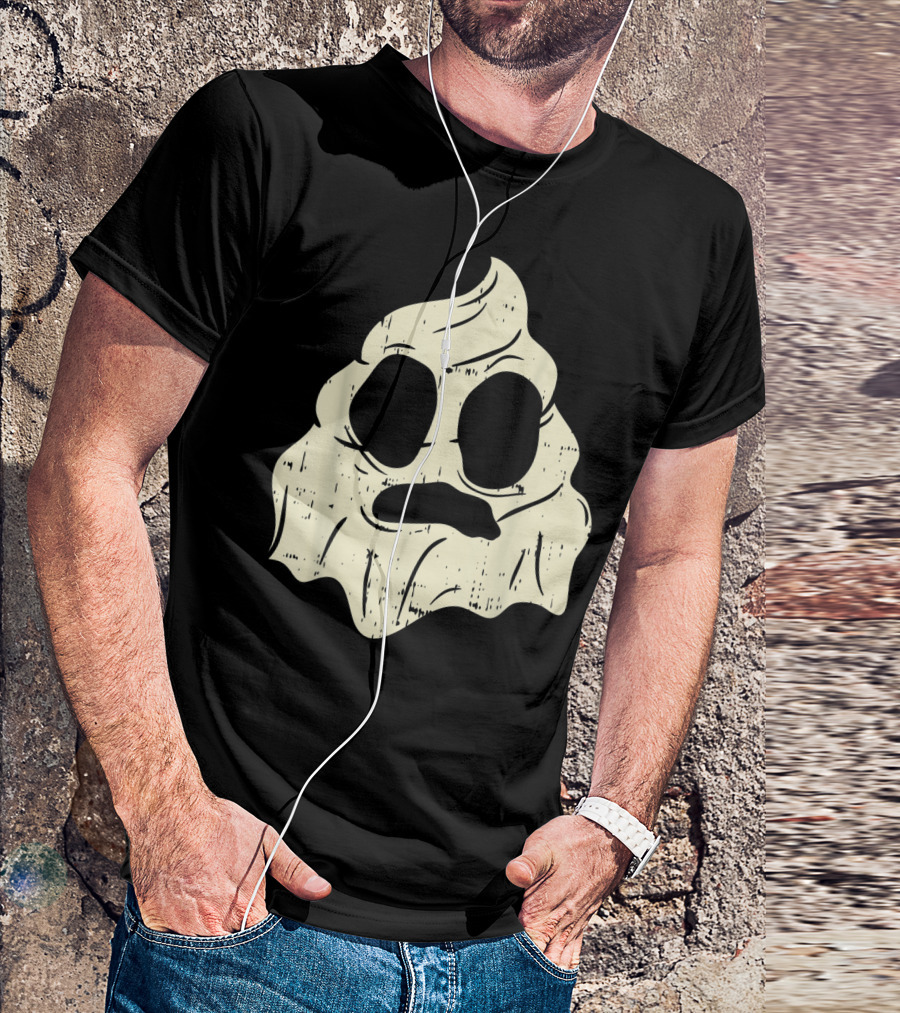 Poo Emojis Ghost Costume Halloween Emoticon T-Shirt