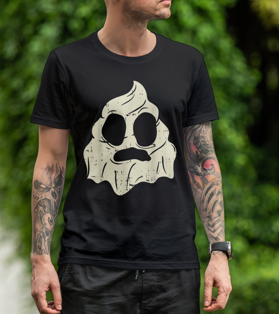Poo Emojis Ghost Costume Halloween Emoticon T-Shirt