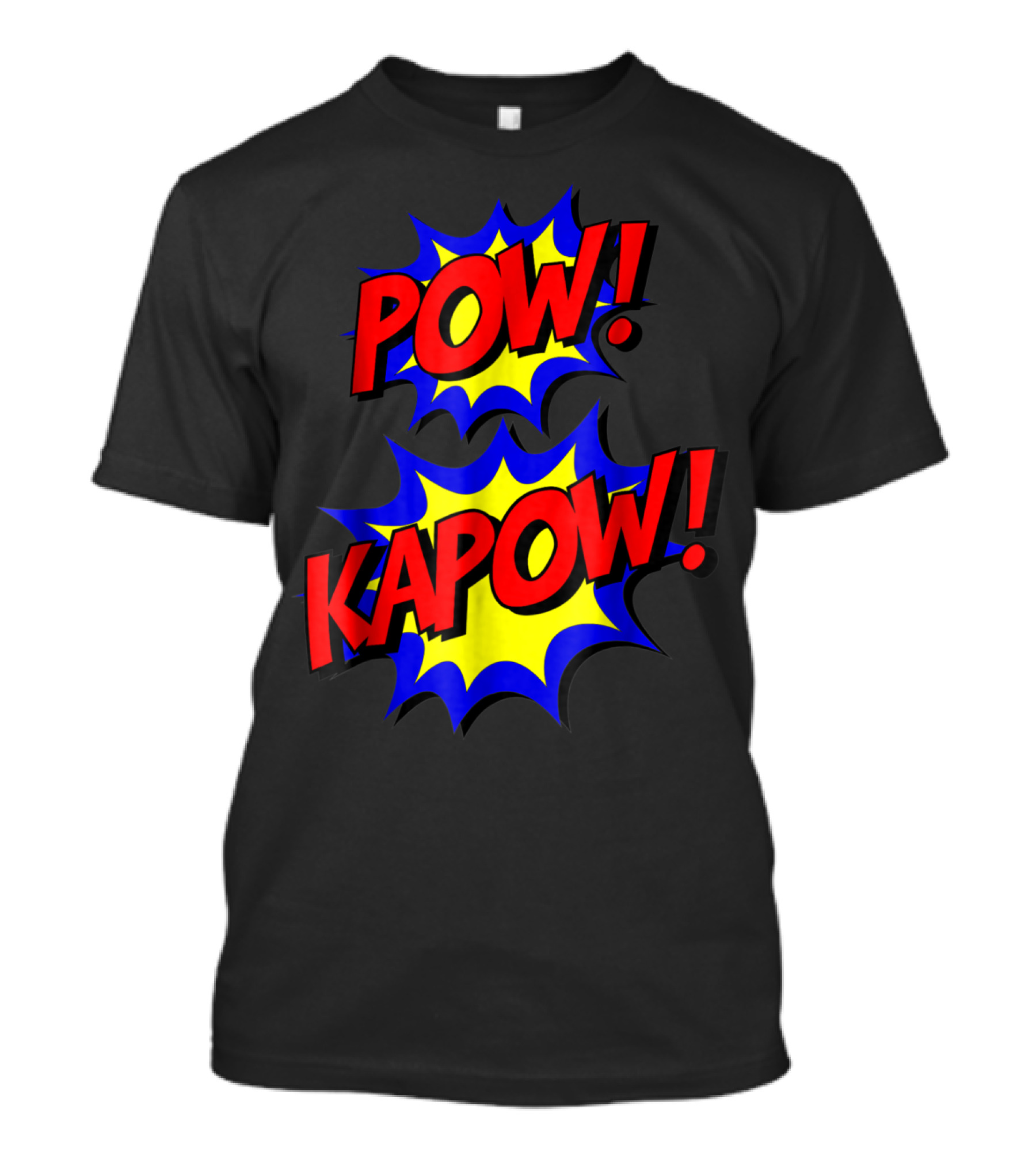 POW KAPOW Easy Funny Superhero Phrases Explosion T-Shirt