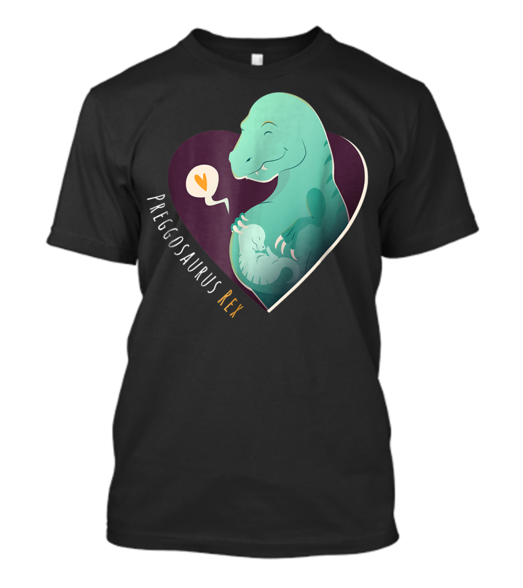 Preggosaurus Rex Dinosaur Heart Mom Hugging Baby T-Shirt