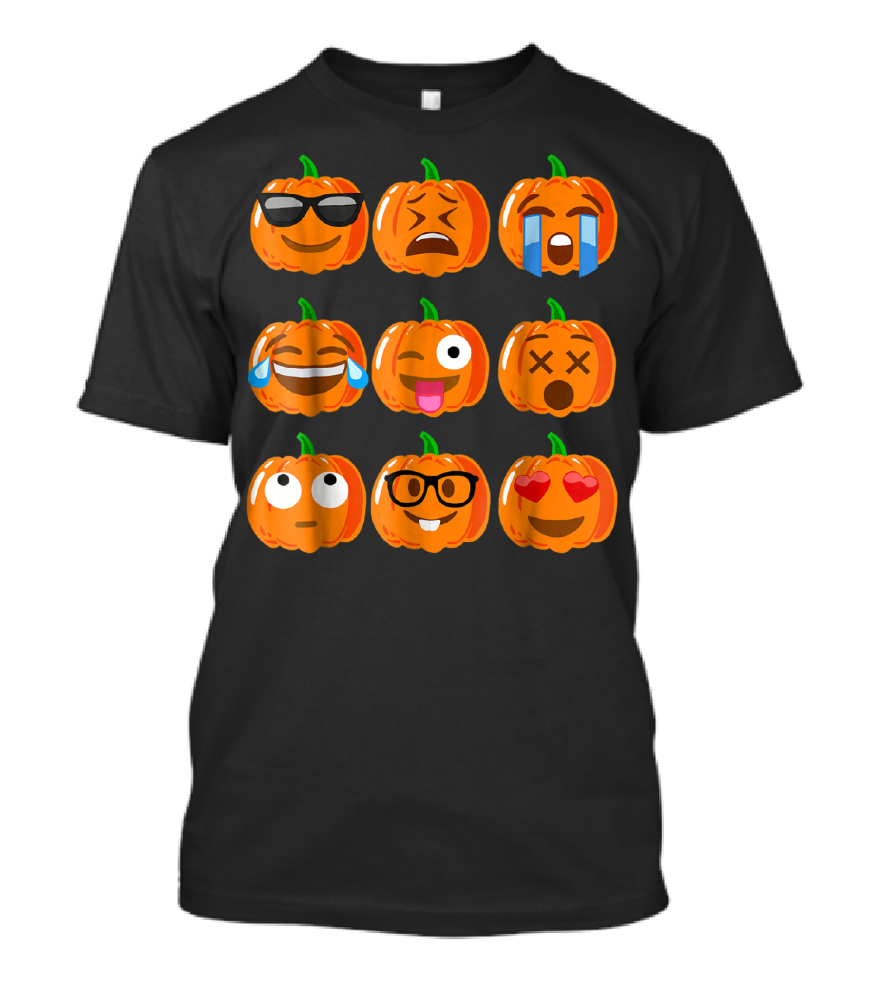 Pumpkin Emoji Faces Collection Mood Expressions T-Shirt