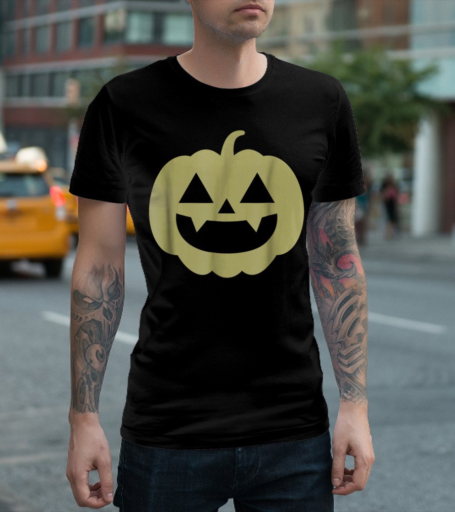 Vampire Fang Pumpkin Face Halloween Classic T-Shirt