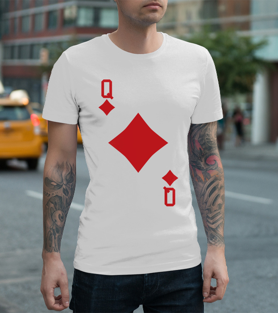 Queen of Diamonds Card Symbol T-Shirt