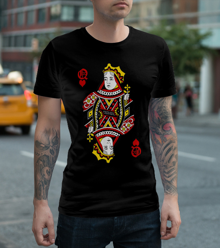 Queen of Hearts Playing Card Halloween Poker Costume T-Shirt