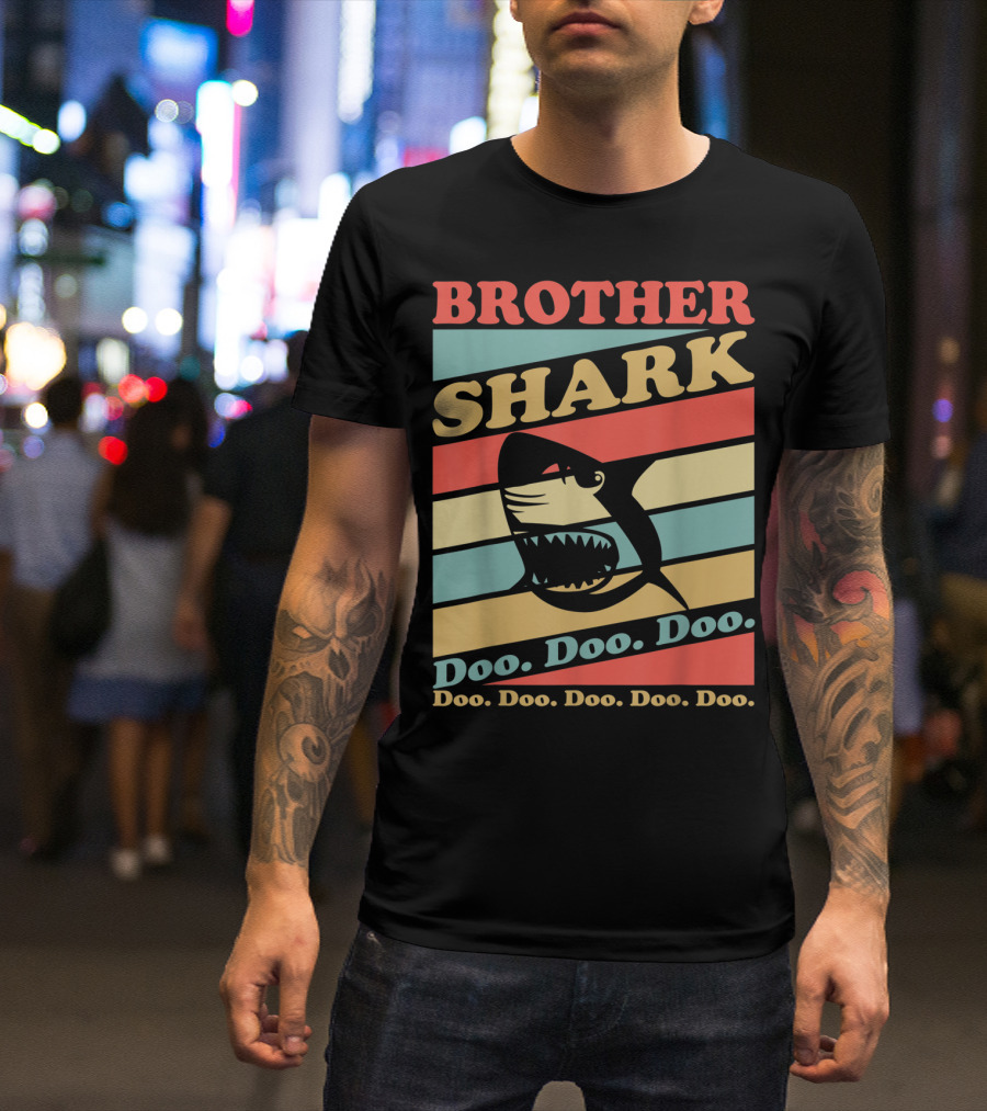 Brother Shark Doo Doo Doo Retro Vintage T-Shirt