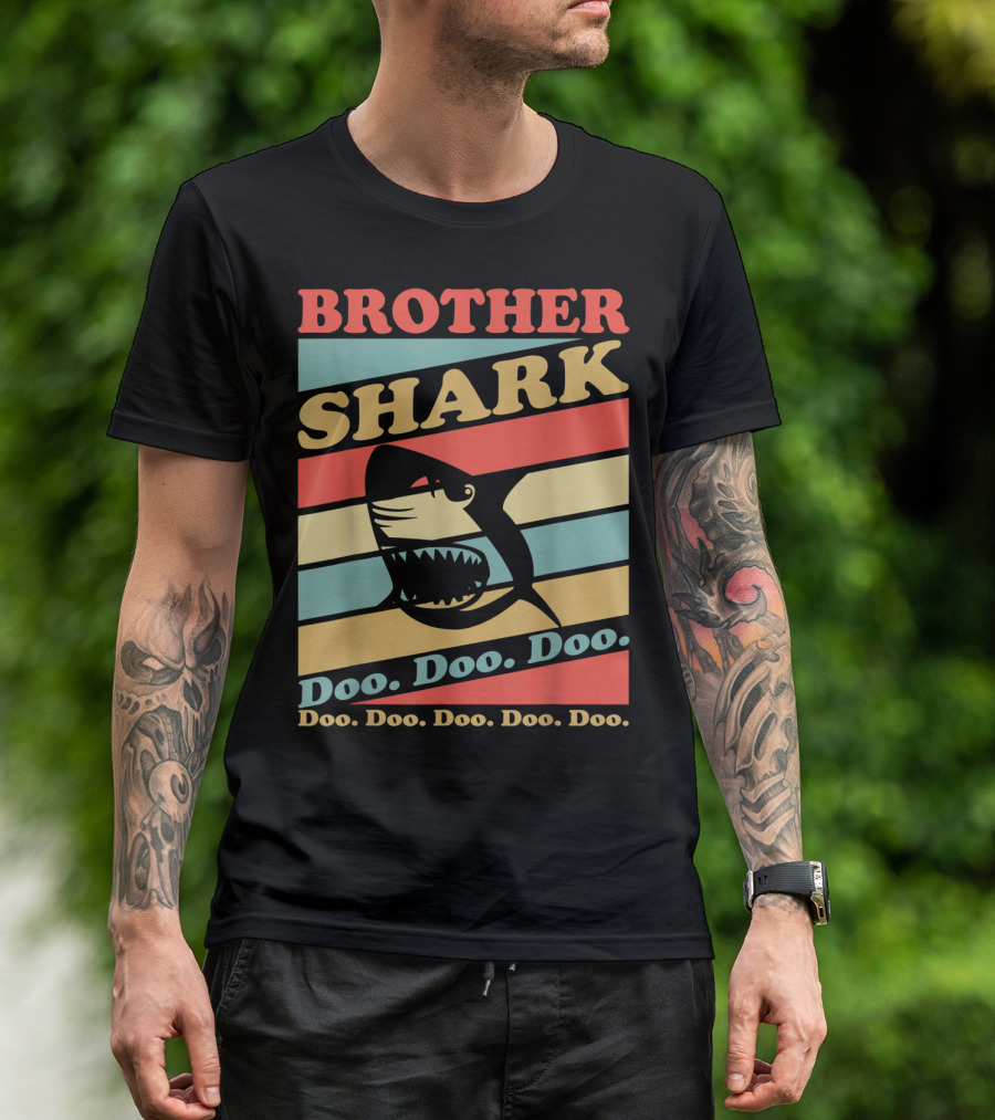 Brother Shark Doo Doo Doo Retro Vintage T-Shirt