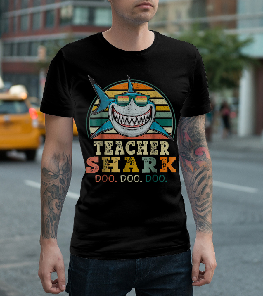 Teacher Shark Doo Doo Doo Retro Vintage T-Shirt