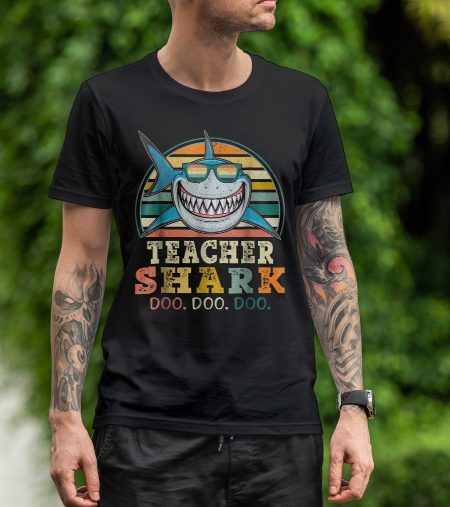 Teacher Shark Doo Doo Doo Retro Vintage T-Shirt