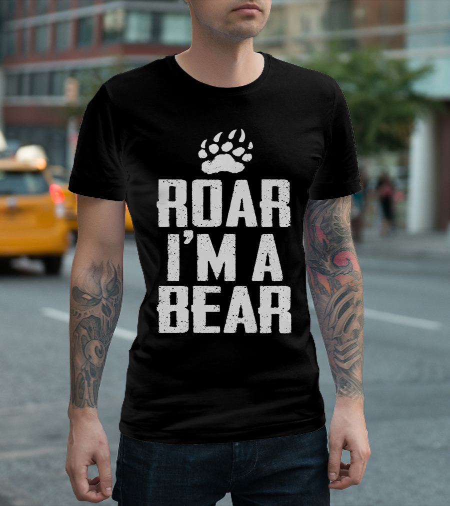 Roar I'm A Bear Paw Prints T-Shirt