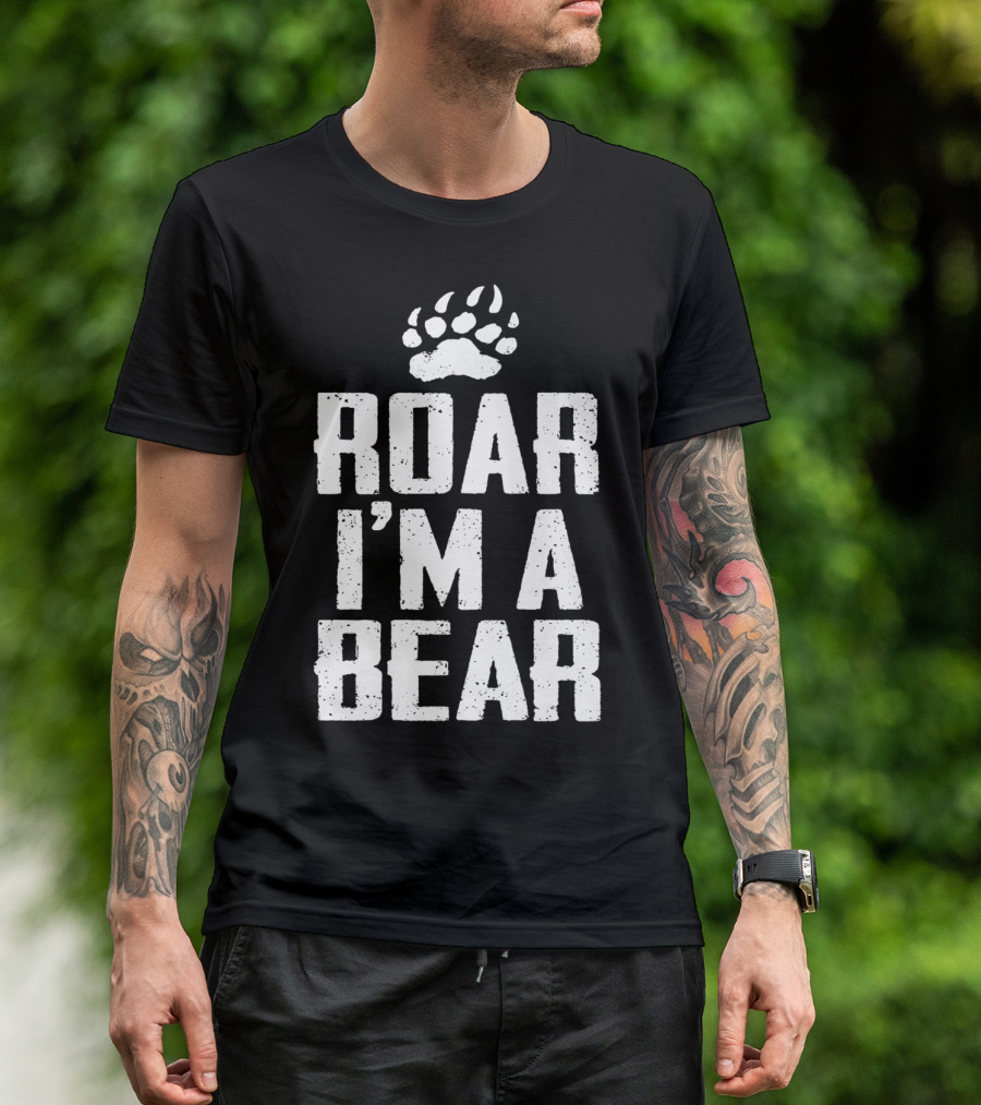 Roar I'm A Bear Paw Prints T-Shirt