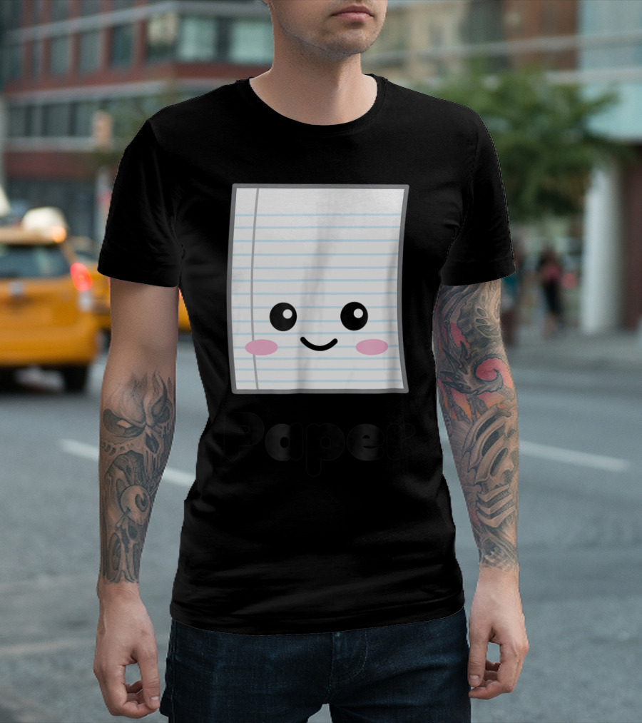Rock Paper Scissors Cute Paper Halloween Group Matching T-Shirt