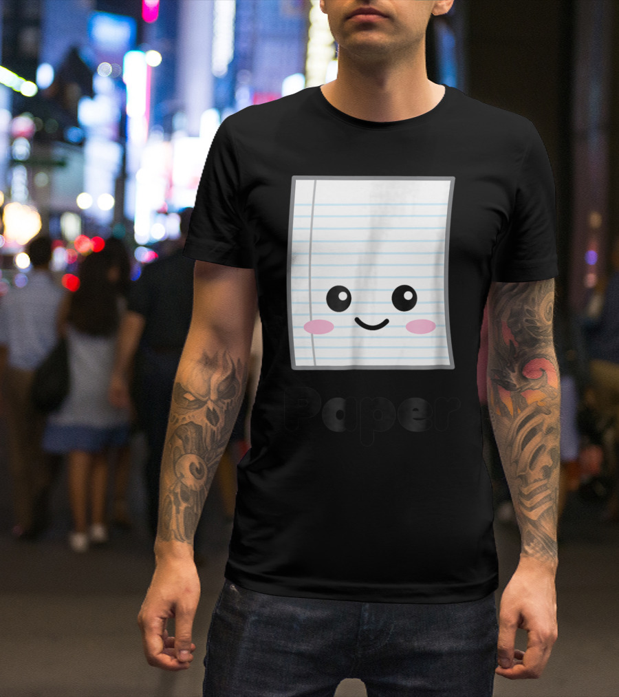 Rock Paper Scissors Cute Paper Halloween Group Matching T-Shirt