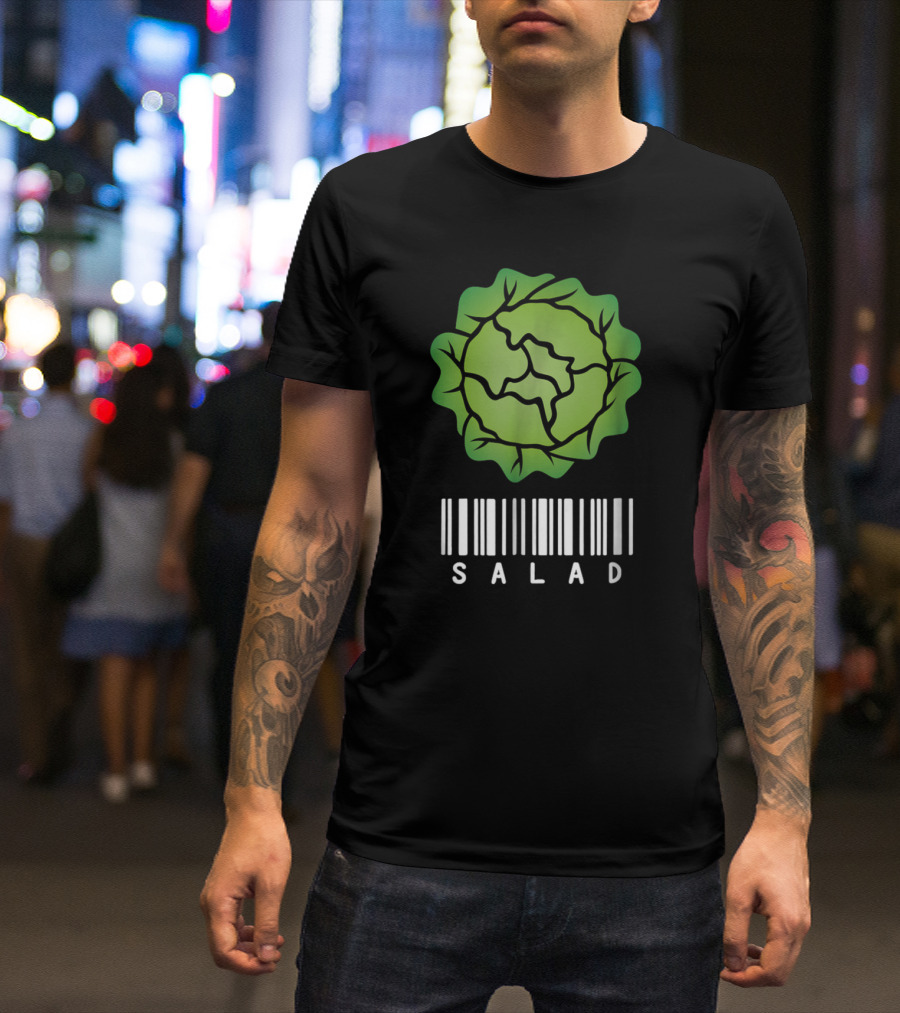 Salad Funny Lettuce Barcode Halloween Food Group T-Shirt
