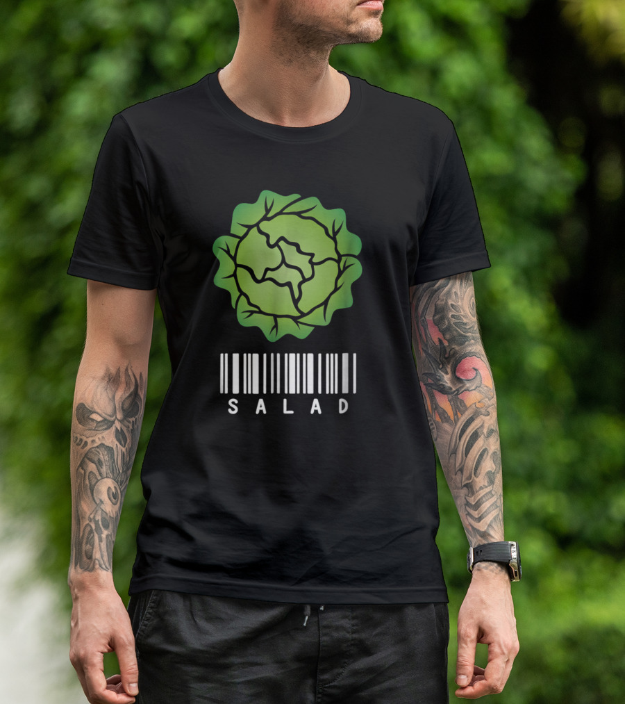 Salad Funny Lettuce Barcode Halloween Food Group T-Shirt