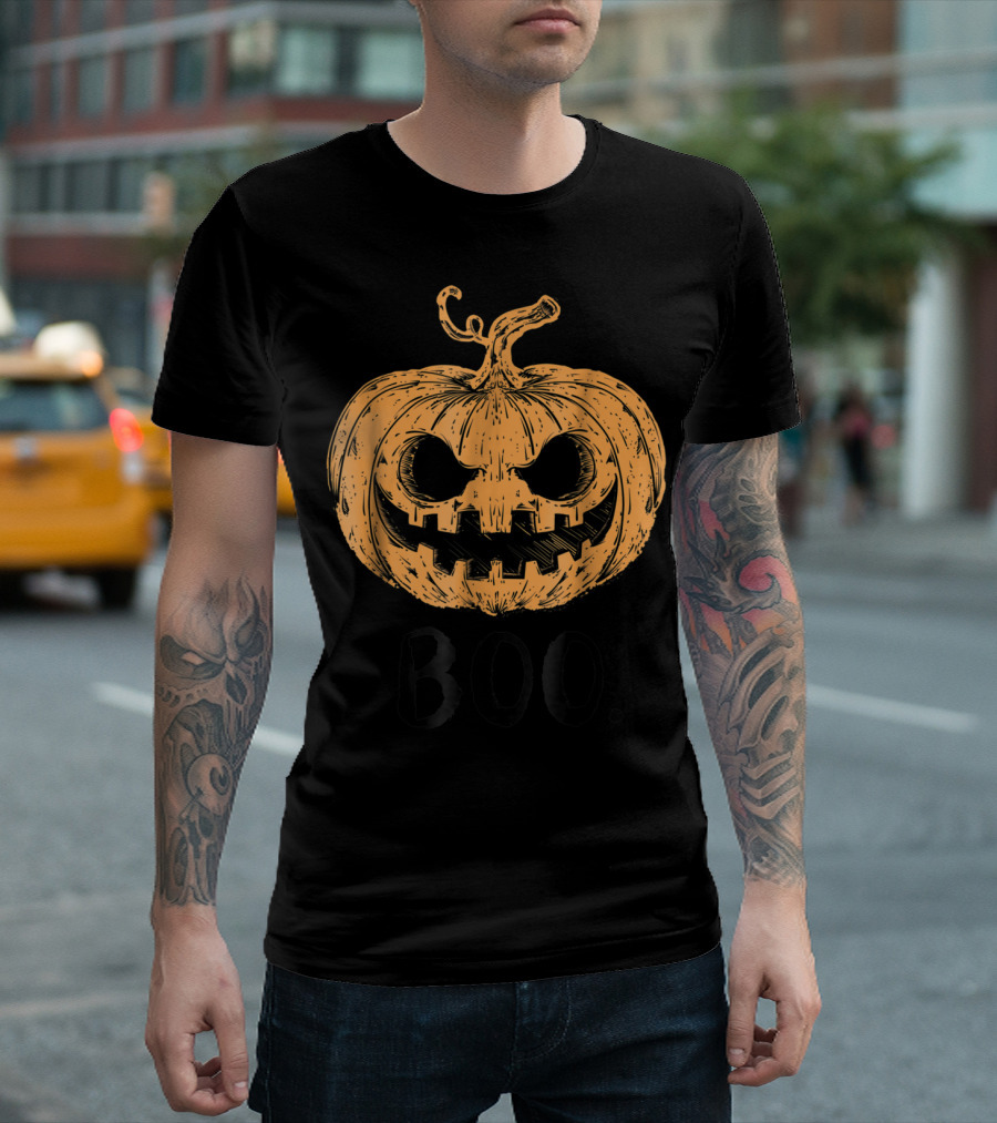 Boo Scary Pumpkin Halloween October 31st Holiday T-Shirt