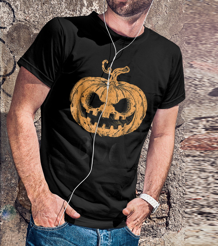 Boo Scary Pumpkin Halloween October 31st Holiday T-Shirt