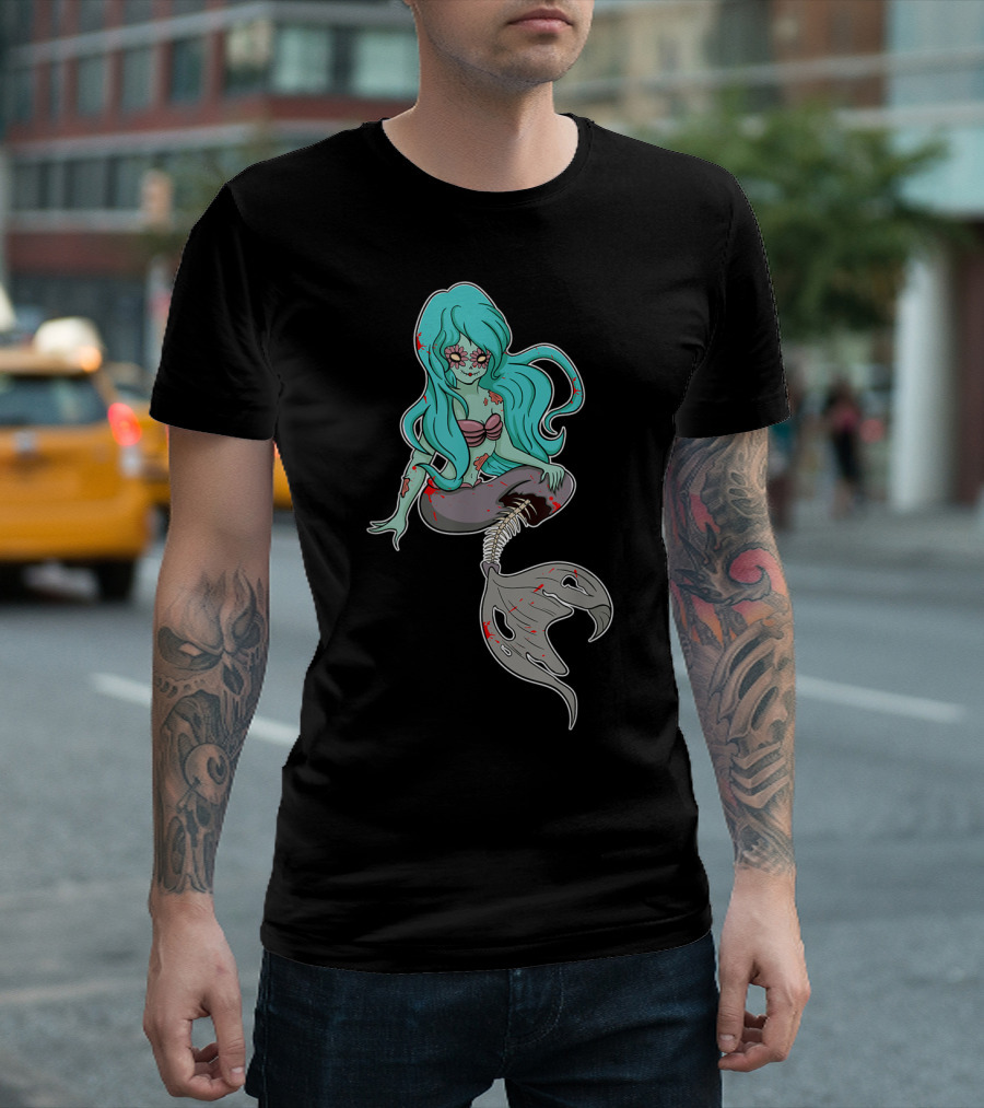 Scary Halloween Zombie Mermaid Murmmy T-Shirt