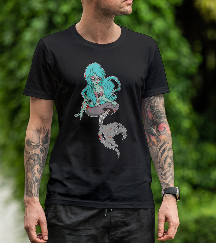Scary Halloween Zombie Mermaid Murmmy T-Shirt