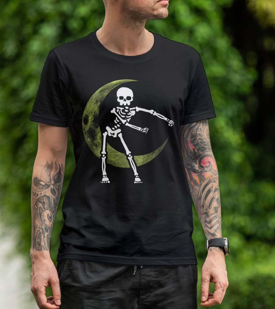 Skeleton Floss Dance Moon Crescent T-Shirt