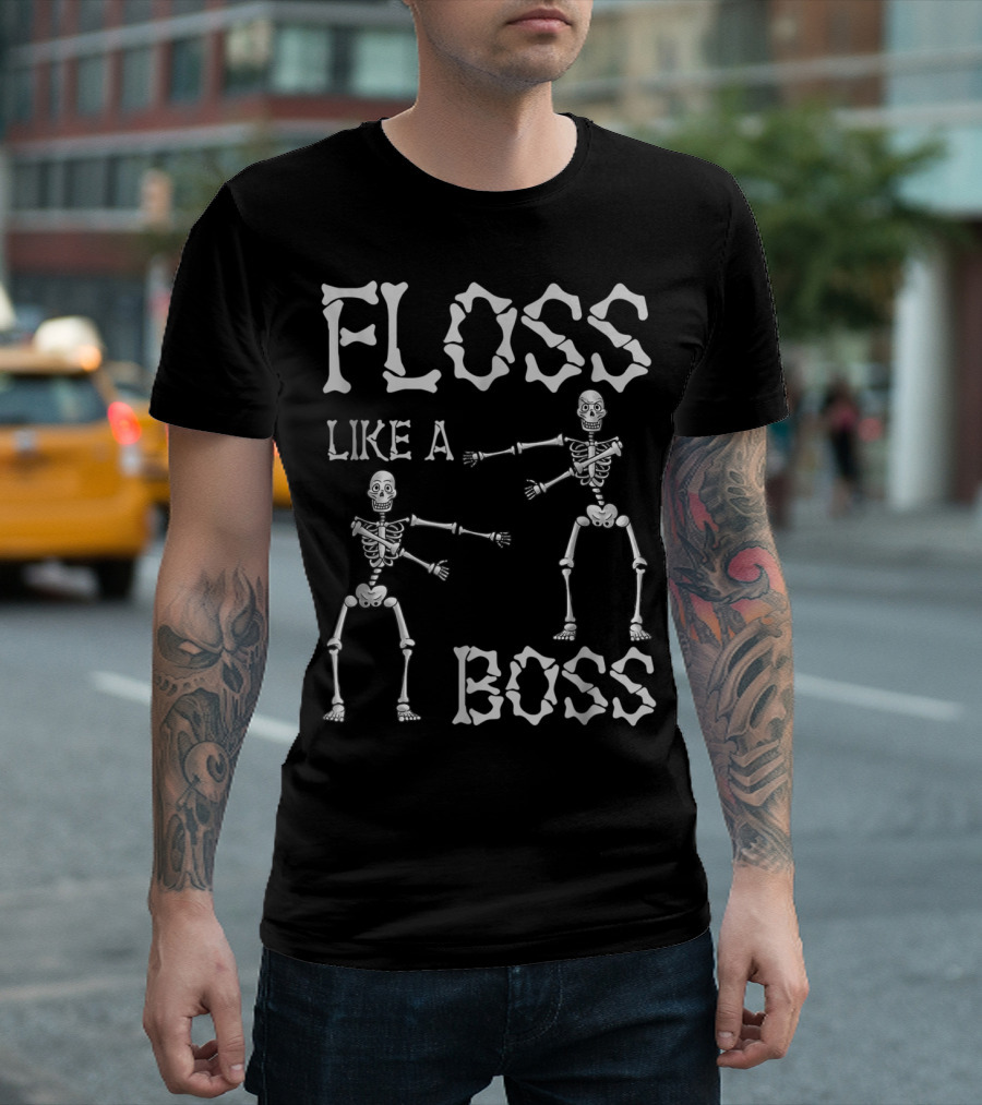 Floss Like A Boss Skeleton Dance Halloween T-Shirt