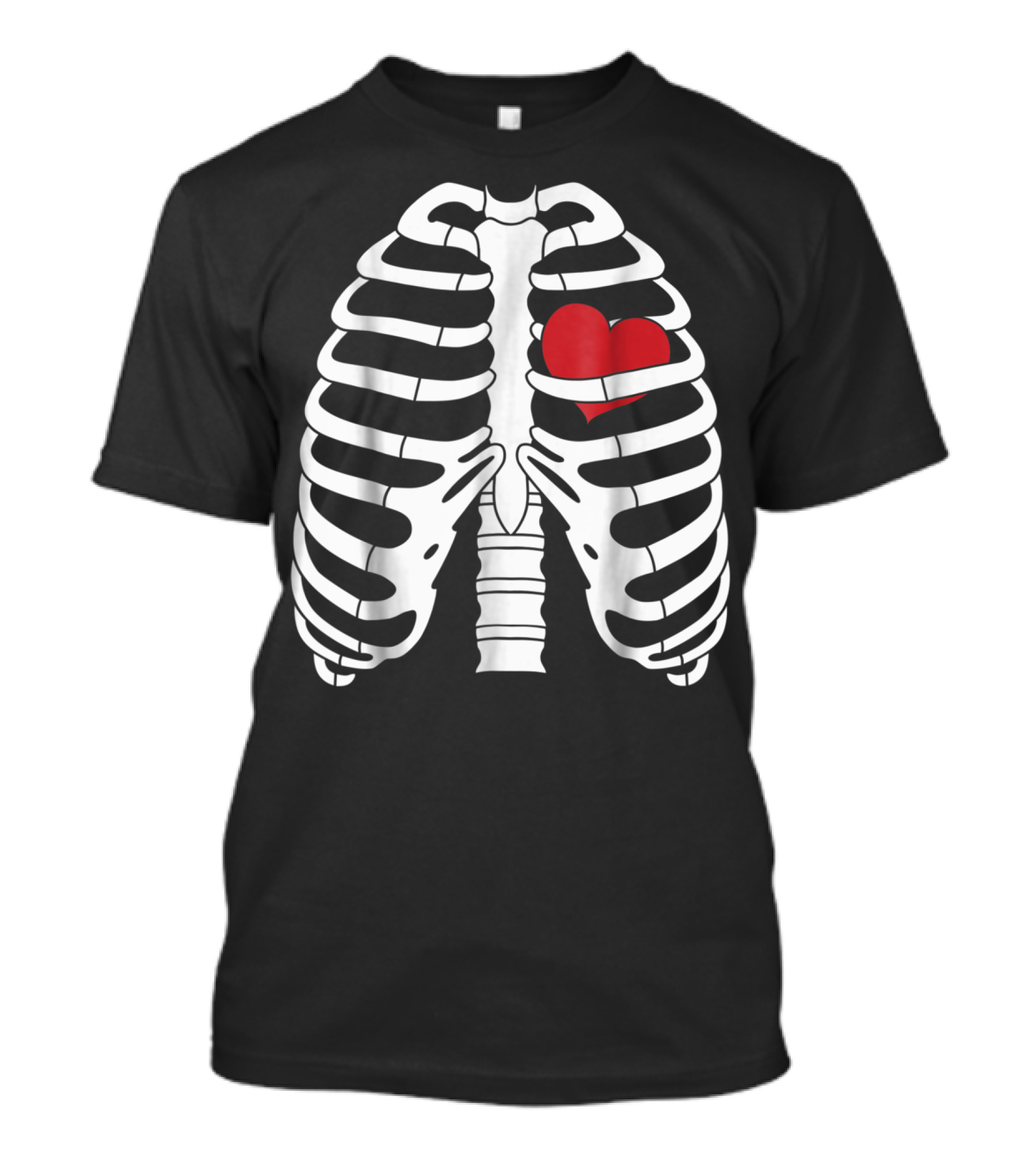 Skeleton Heart Halloween Ribs T-Shirt