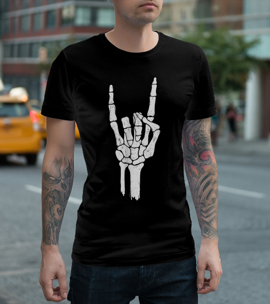 Skeleton Hand Rock On Gesture for Concert Buddy T-Shirt