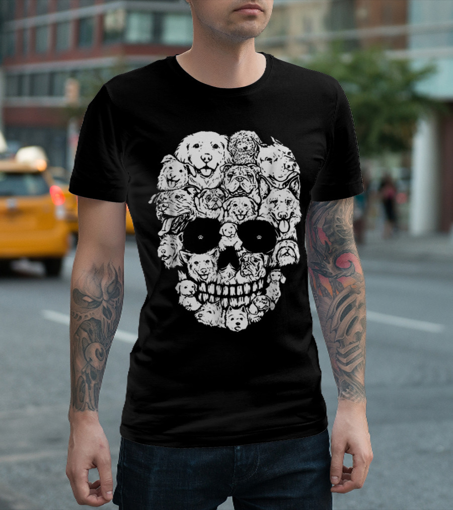 Skull Made of Dog Faces T-Shirt