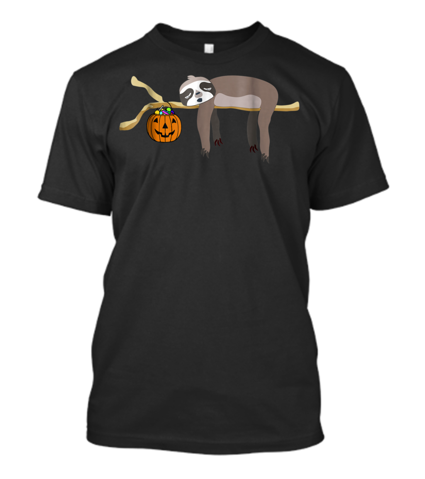 Sloth Halloween Costume With Jack-O'-Lantern For Sloth Lovers T-Shirt