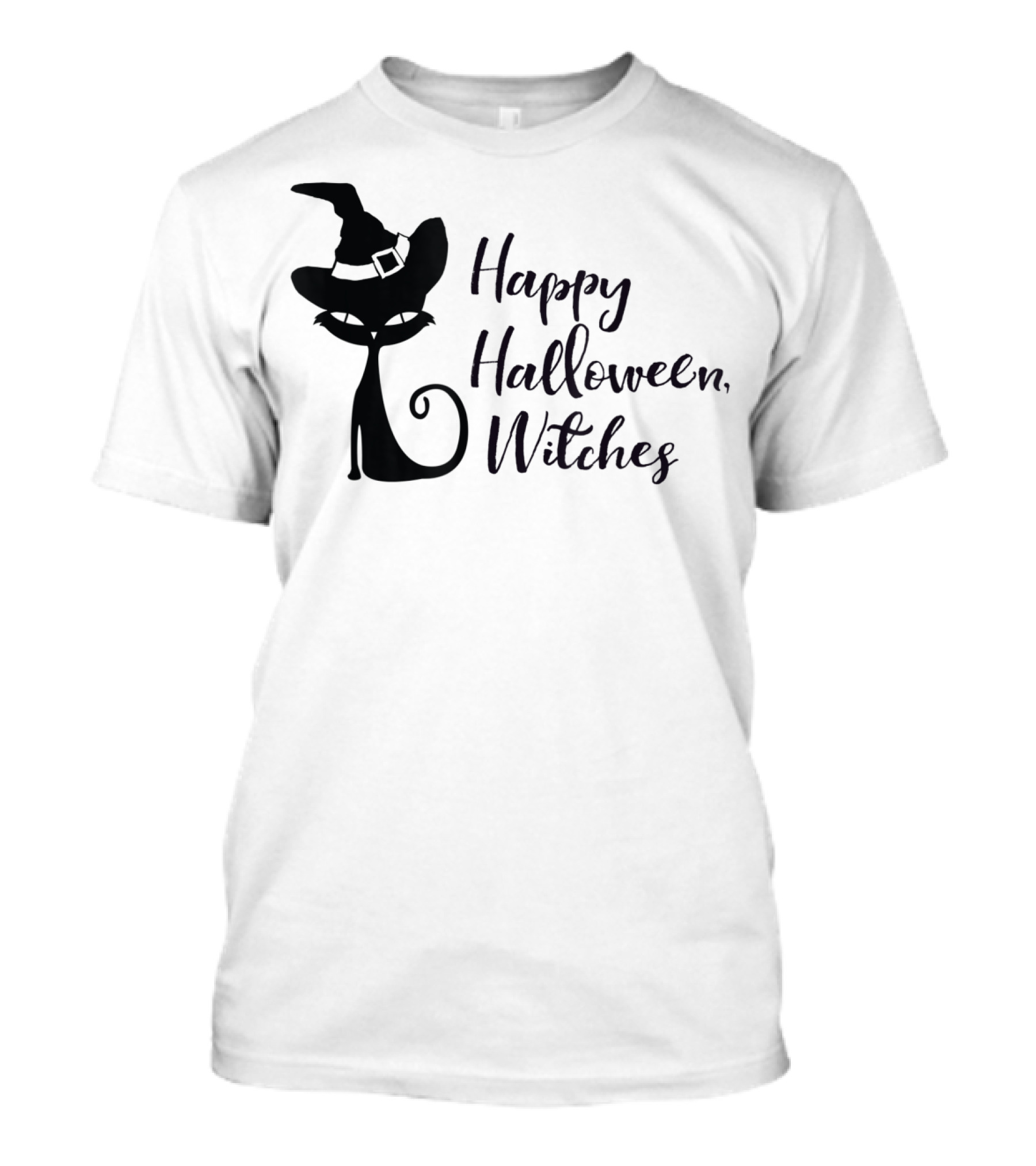 Happy Halloween Witches Black Cat T-Shirt