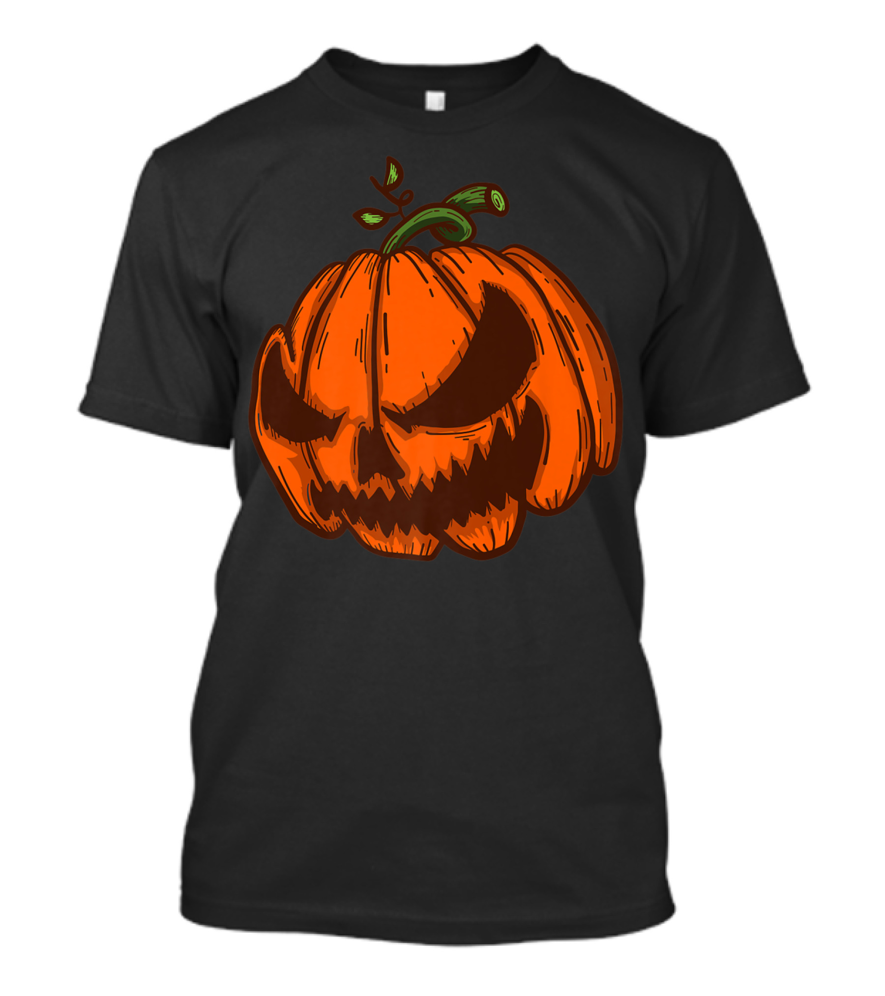 Spooky Halloween Pumpkin Jackolantern With Sinister Grimace T-Shirt