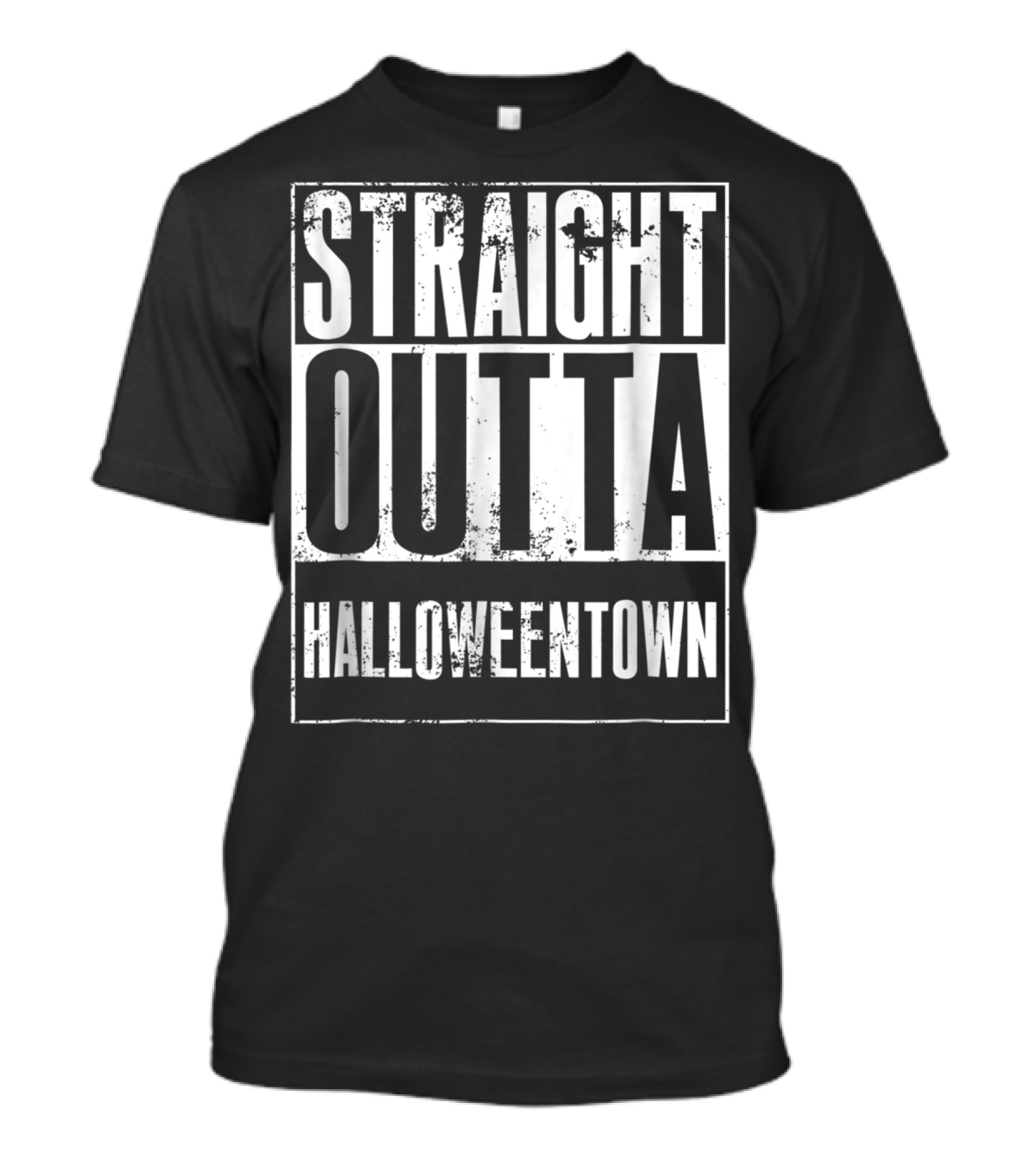 Straight Outta Halloweentown Halloween Parody 90s Hip-Hop T-Shirt