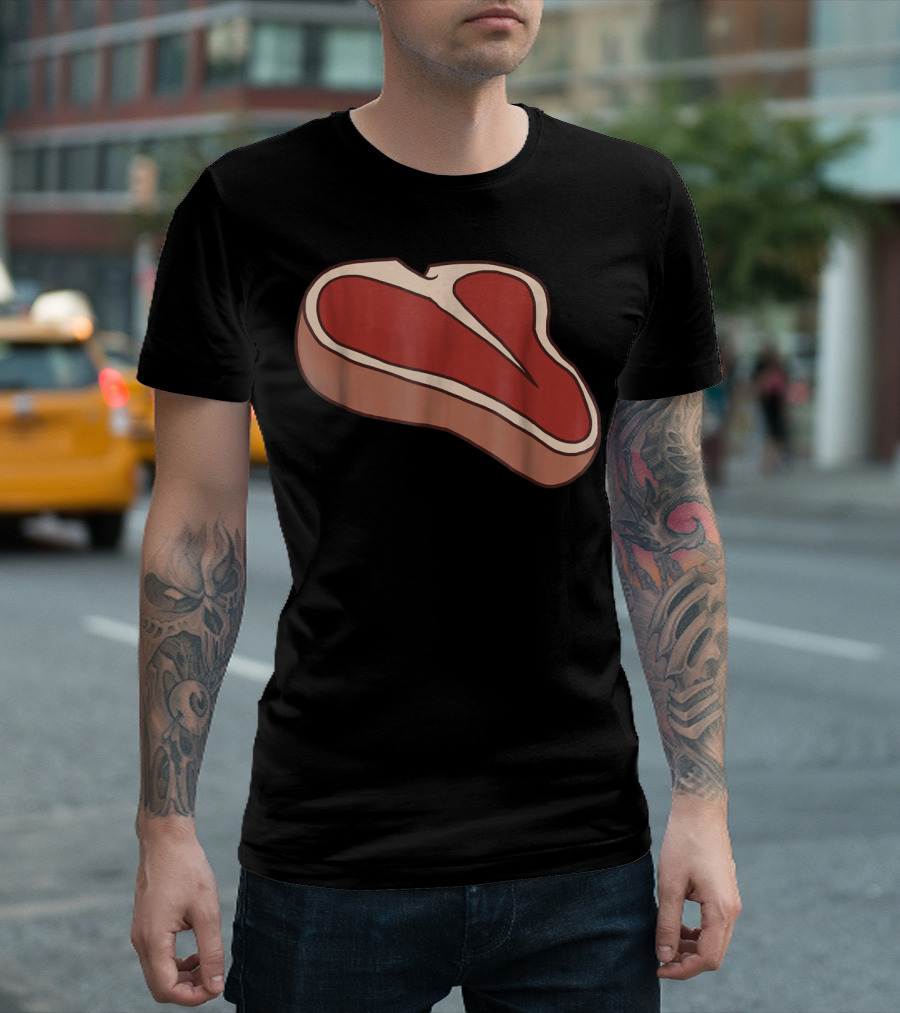 Tbone Steak Last Minute Bold Cartoon Meat T-Shirt