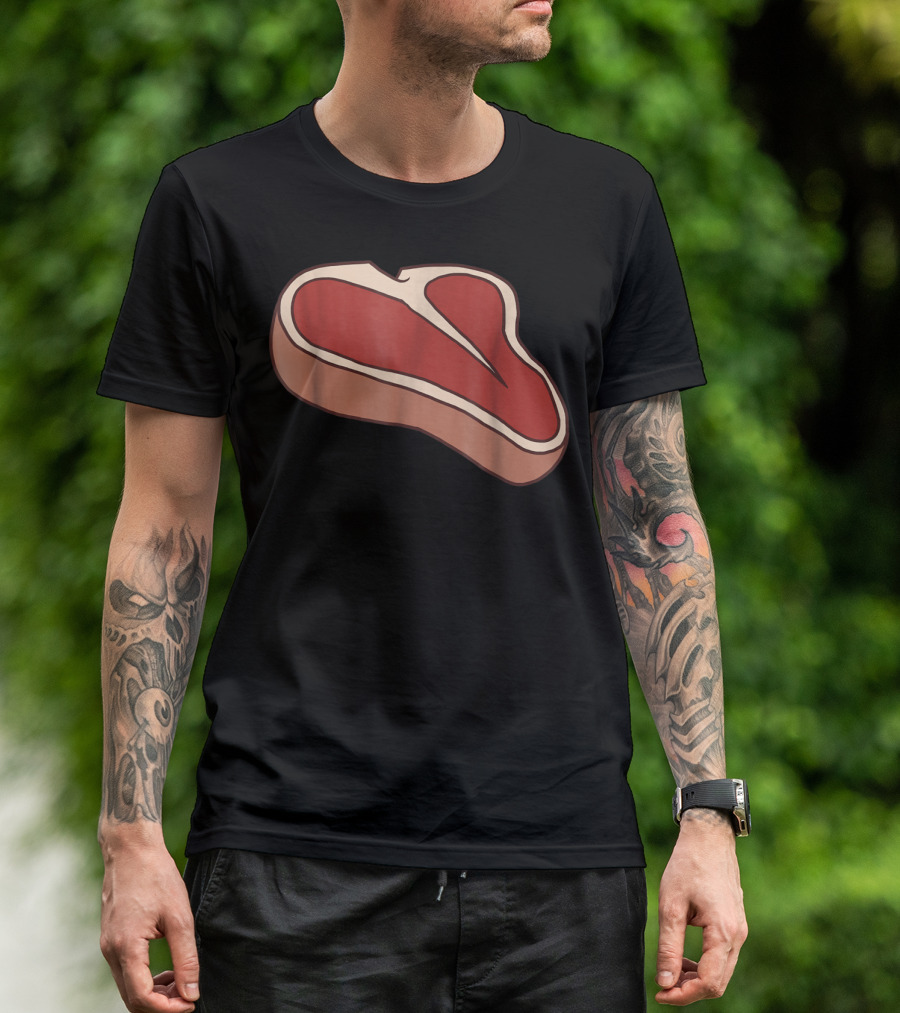 Tbone Steak Last Minute Bold Cartoon Meat T-Shirt