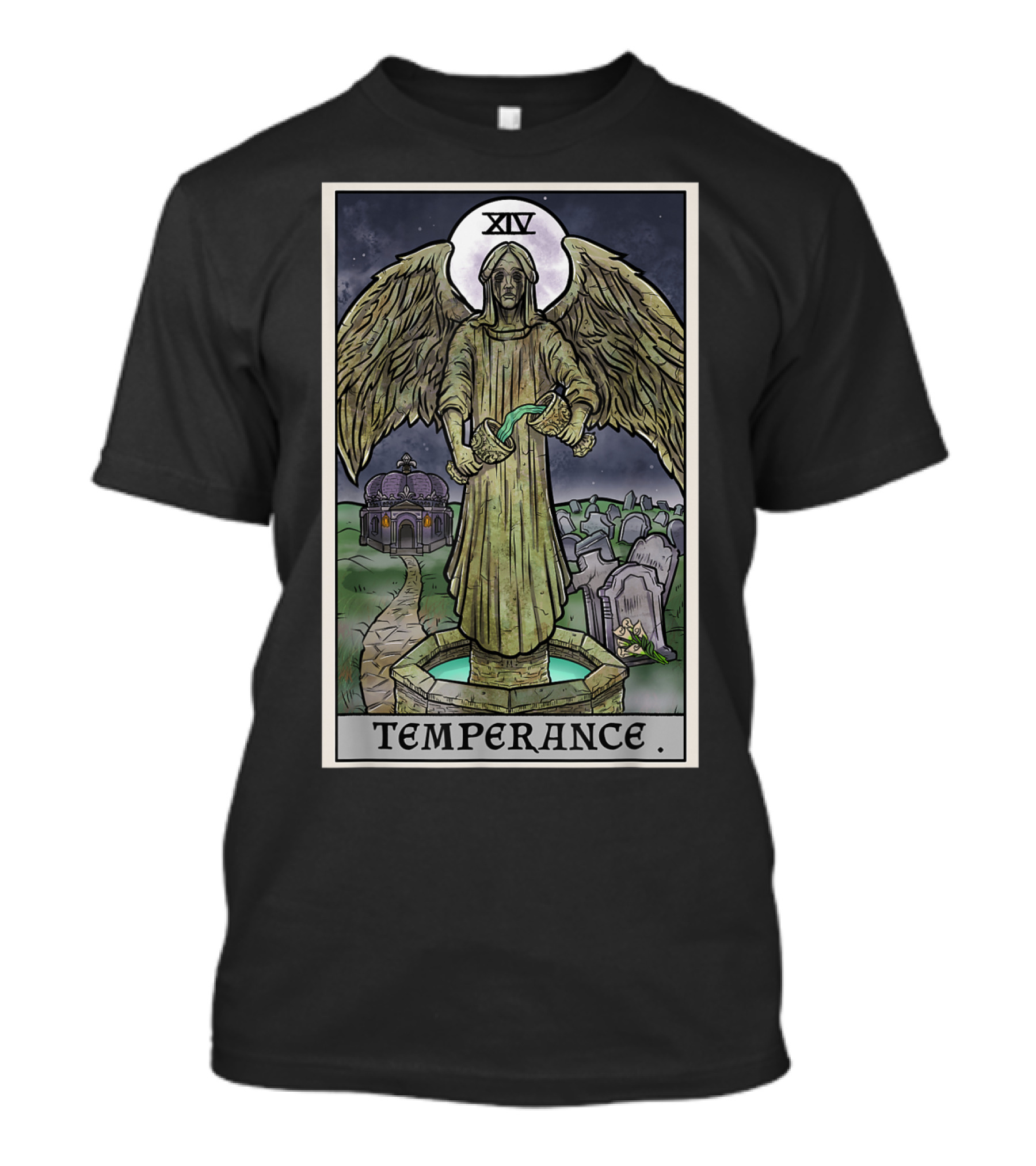XIV Temperance Tarot Card Gothic Halloween Crying T-Shirt