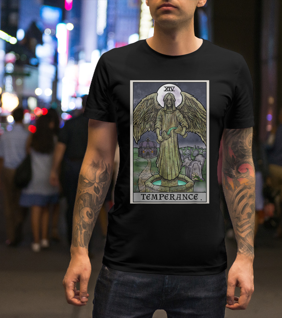 XIV Temperance Tarot Card Gothic Halloween Crying T-Shirt
