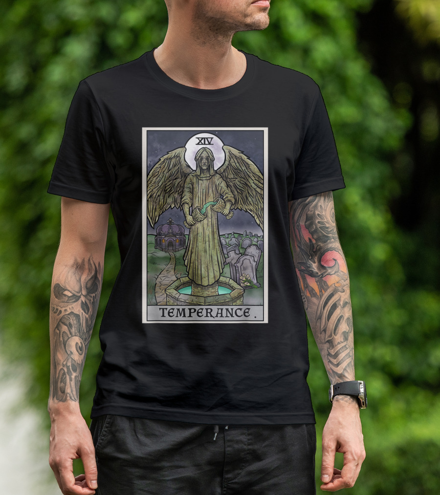 XIV Temperance Tarot Card Gothic Halloween Crying T-Shirt