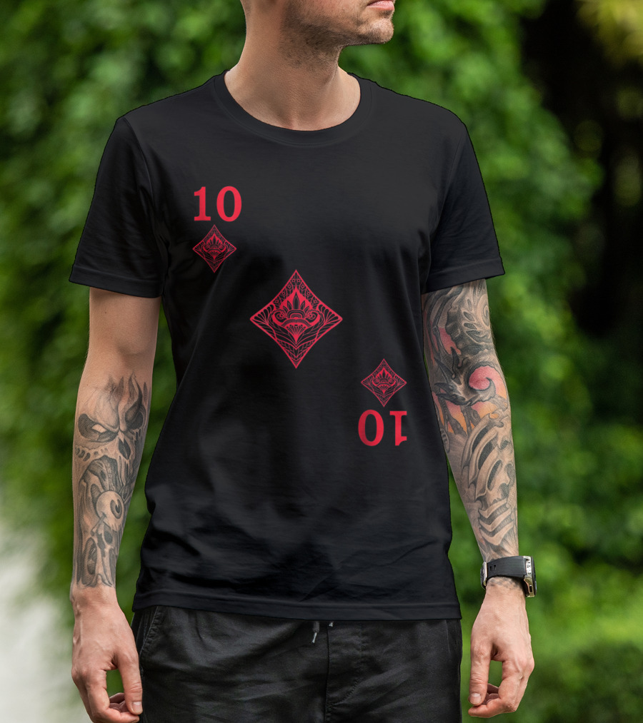 Ten Of Diamonds Card Design Halloween Costume Poker Deck T-Shirt