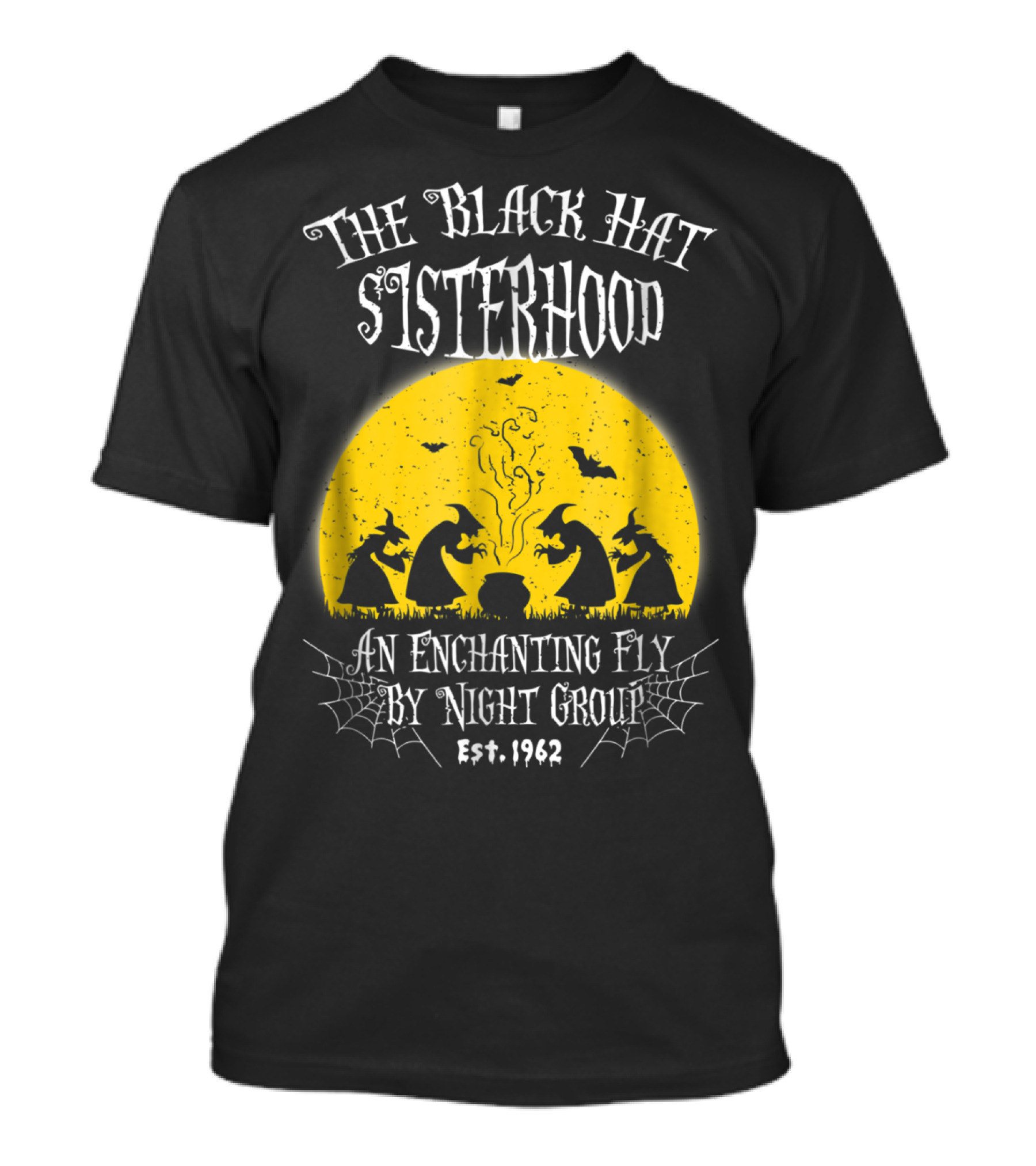 The Black Hat Sisterhood Witches An Enchanting Fly By Night Group Est. 1962 T-Shirt