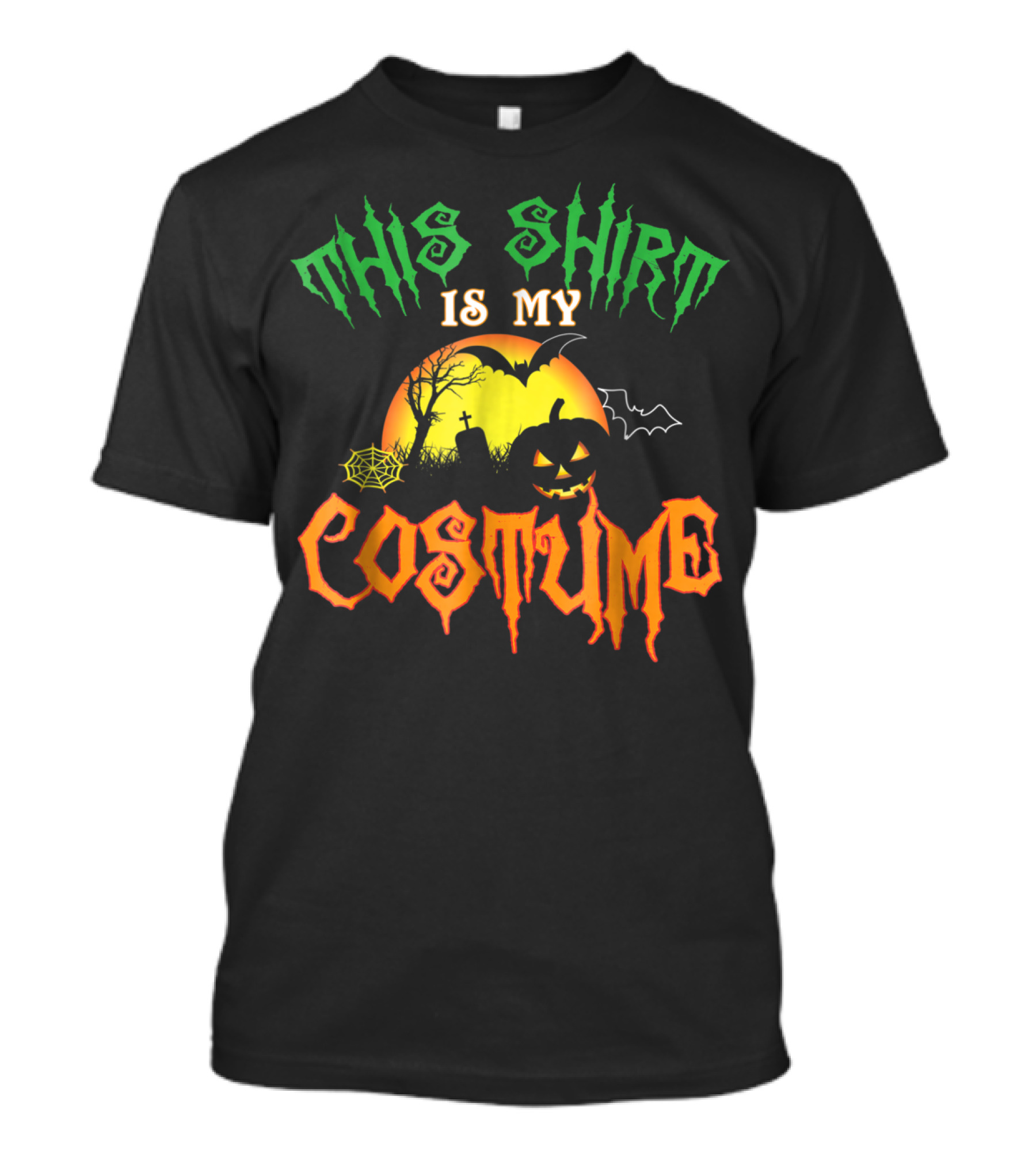 This Shirt Is My Costume Halloween Graveyard Pumpkin Bat Spiderweb T-Shirt