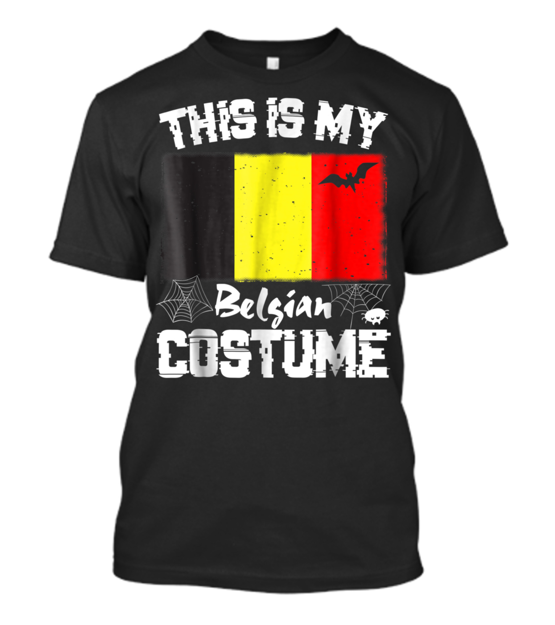 This Is My Belgian Costume Halloween Belgium Flag And Bat T-Shirt