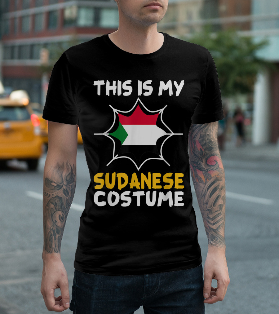 This Is My Sudanese Costume Halloween Patriot Flag Burst T-Shirt