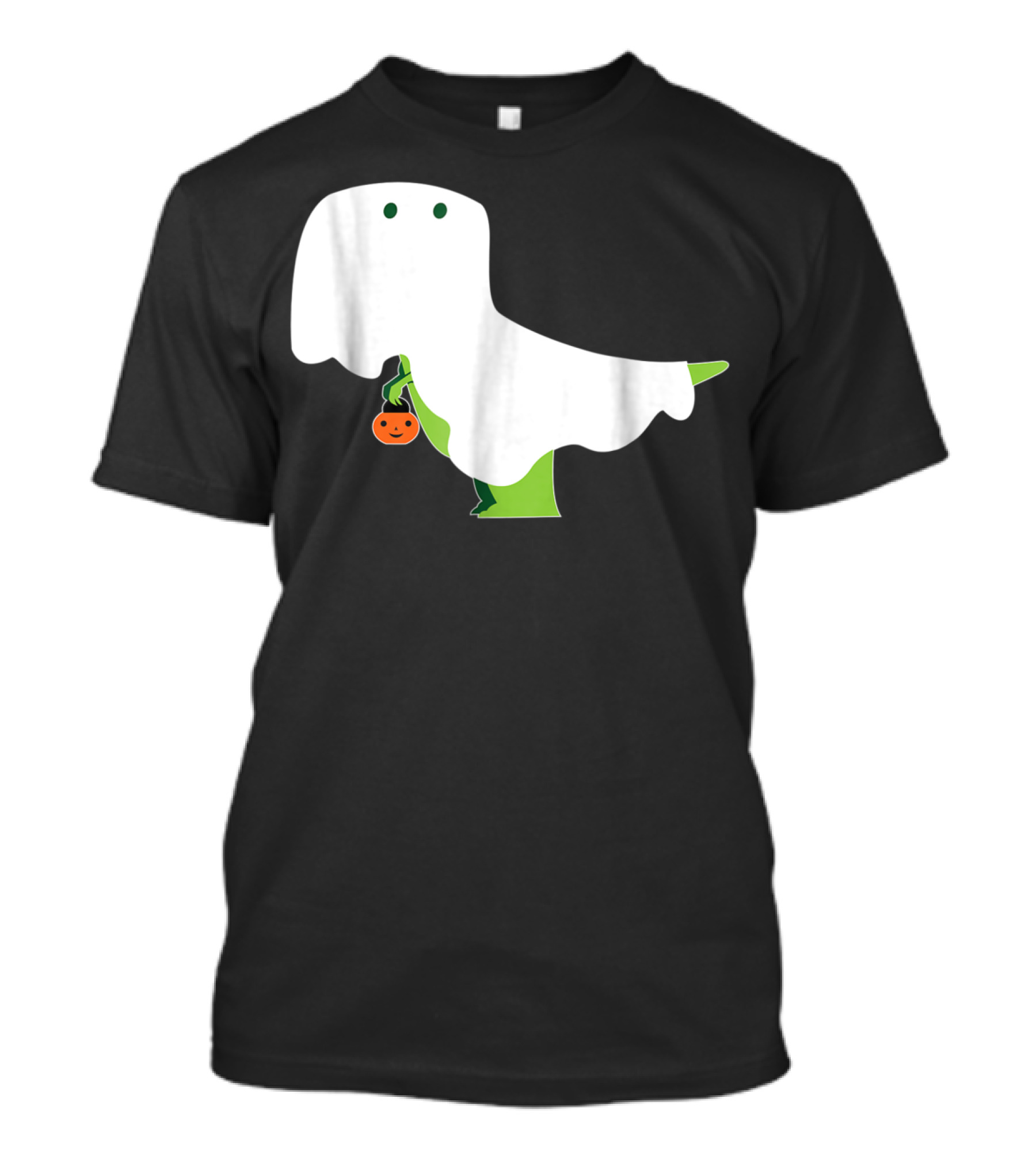 Trex Ghost Halloween Funny Dinosaur Pumpkin T-Shirt