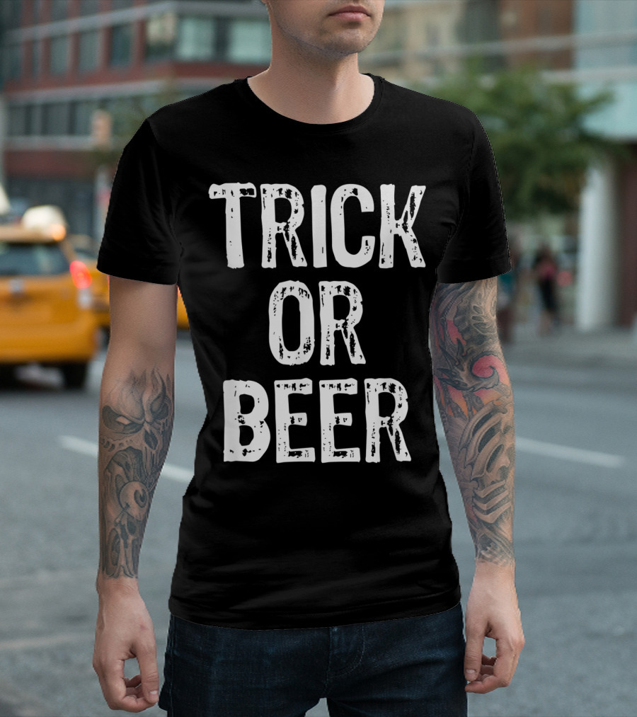 Trick Or Beer Halloween Drinking Fun T-Shirt