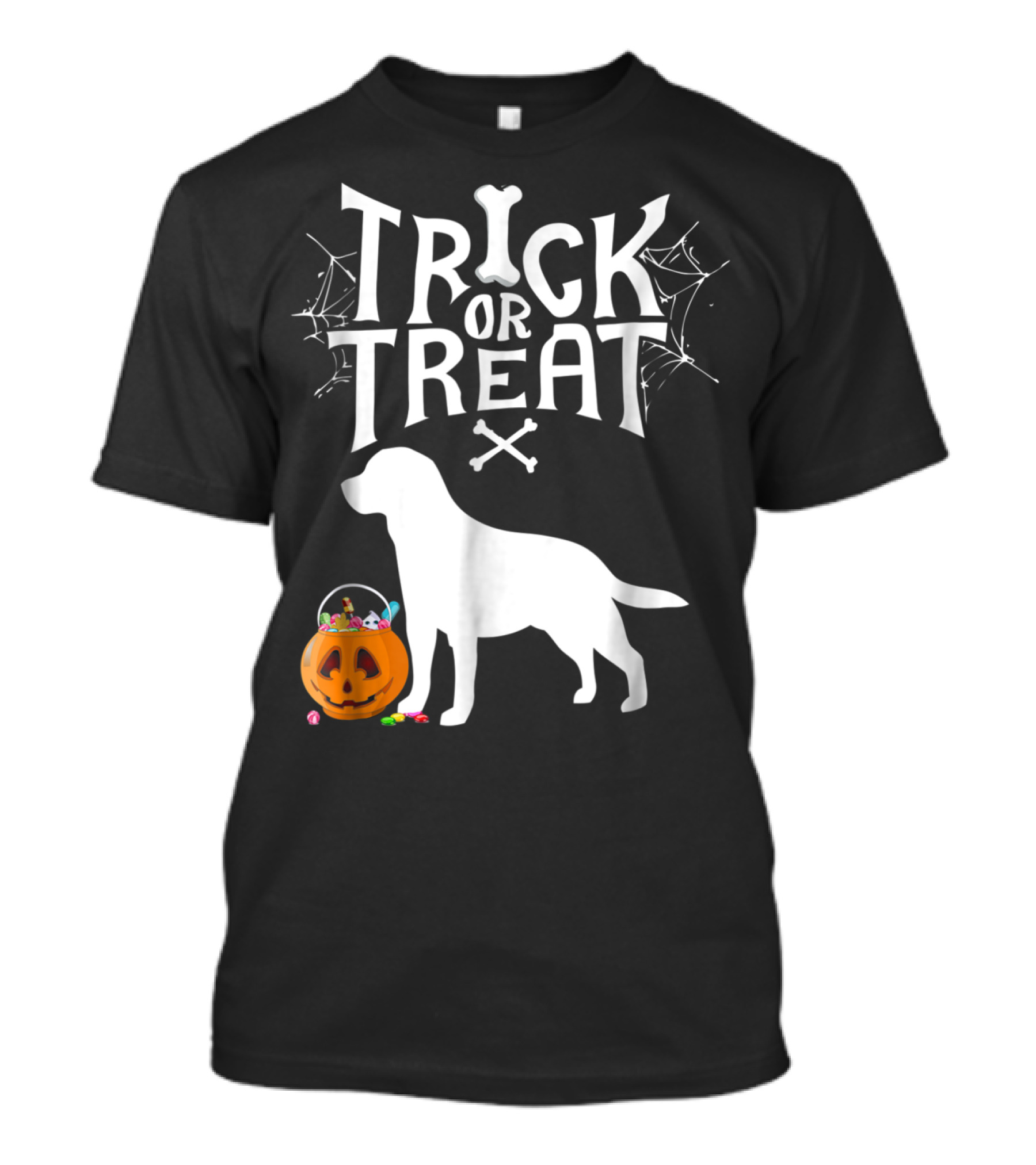 Trick Or Treat Labrador Retriever Halloween Pumpkin And Bone T-Shirt