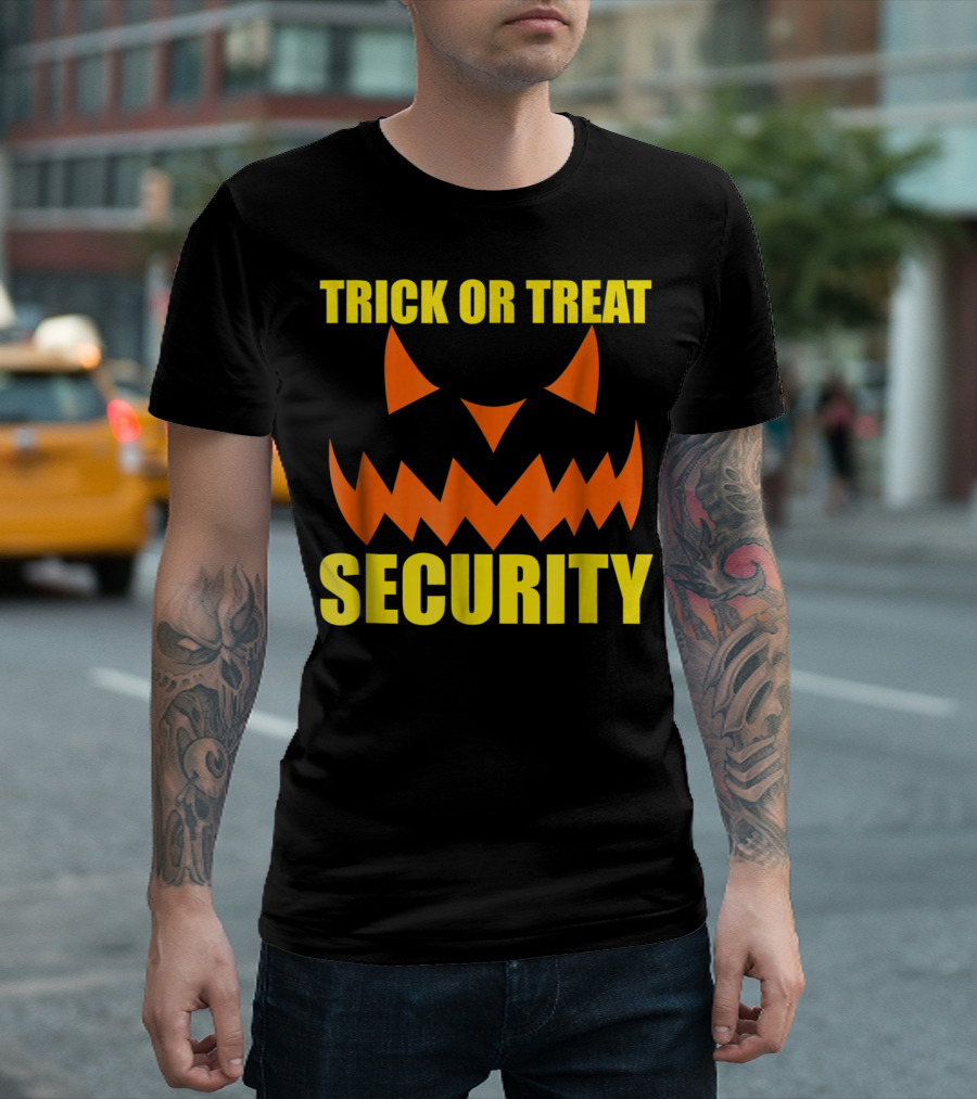 Trick Or Treat Security Funny Dad Halloween Jack-O'-Lantern T-Shirt