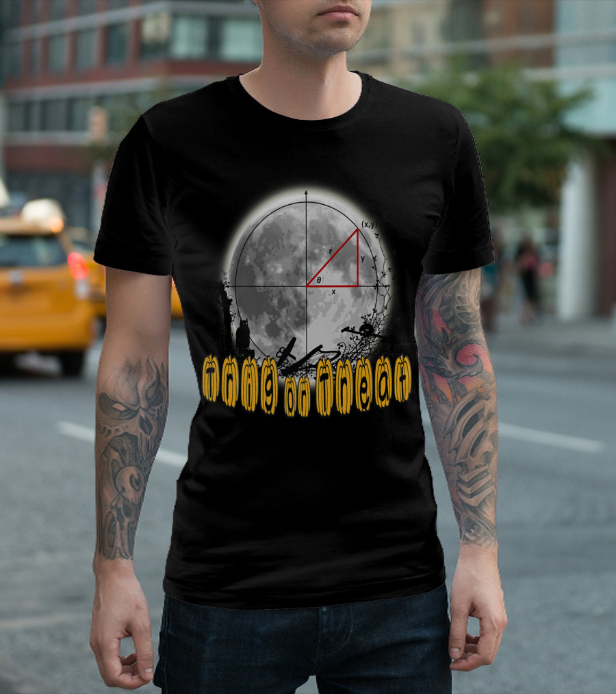 Trig on Treat Halloween Fall Festive Math Moon Geometry 🎃🌕 T-Shirt