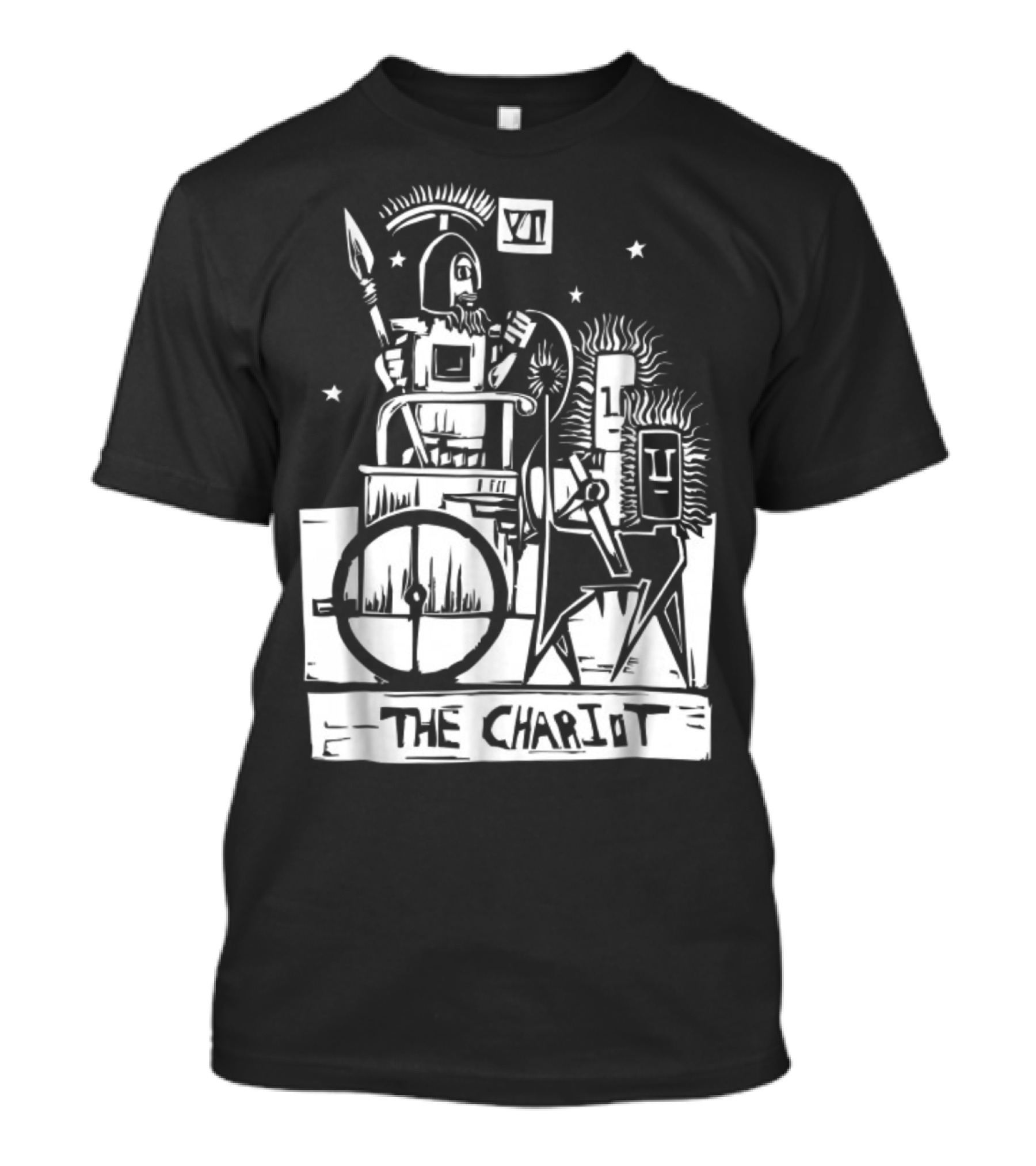 The Chariot Tarot Card Unique Halloween Design With VII And Spear T-Shirt
