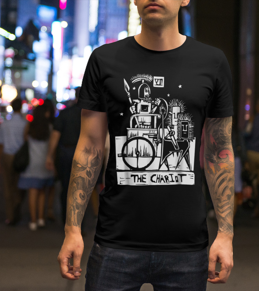 The Chariot Tarot Card Unique Halloween Design With VII And Spear T-Shirt